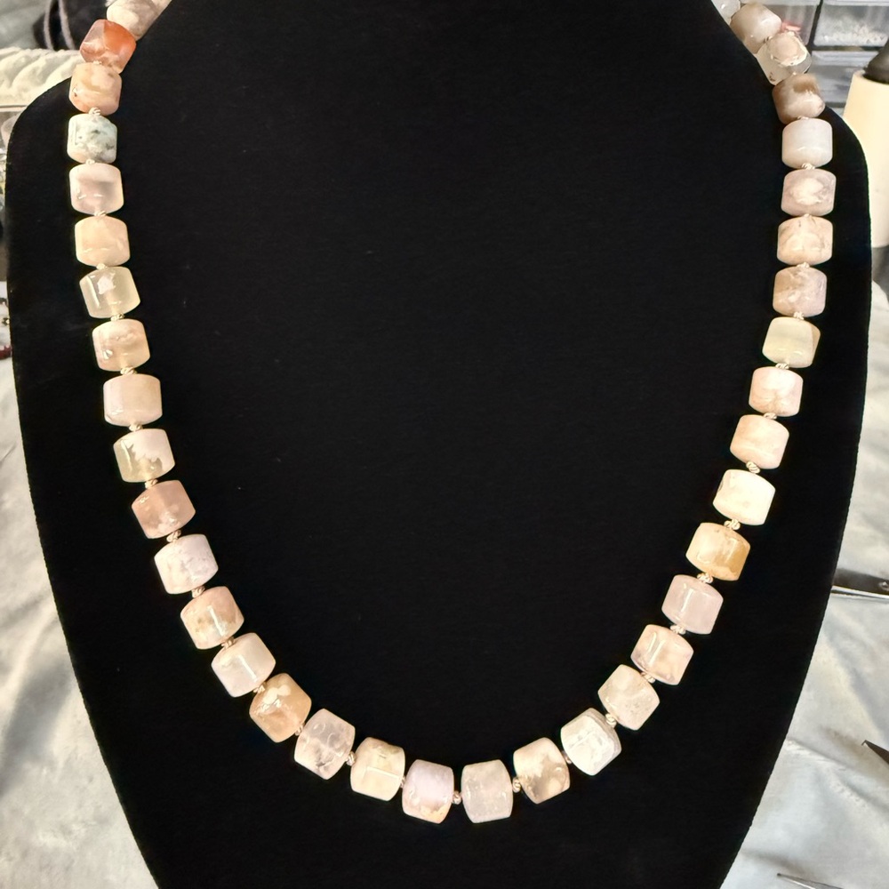 Cherry Flower Sakura Agate Necklace